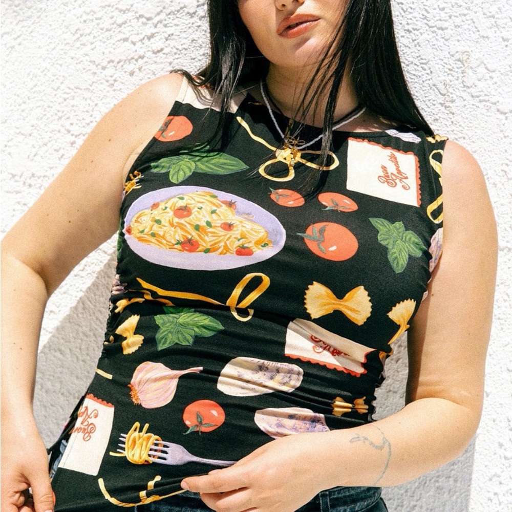 NWT LISA SAYS GAH Black Buon Appetito Erin Tank